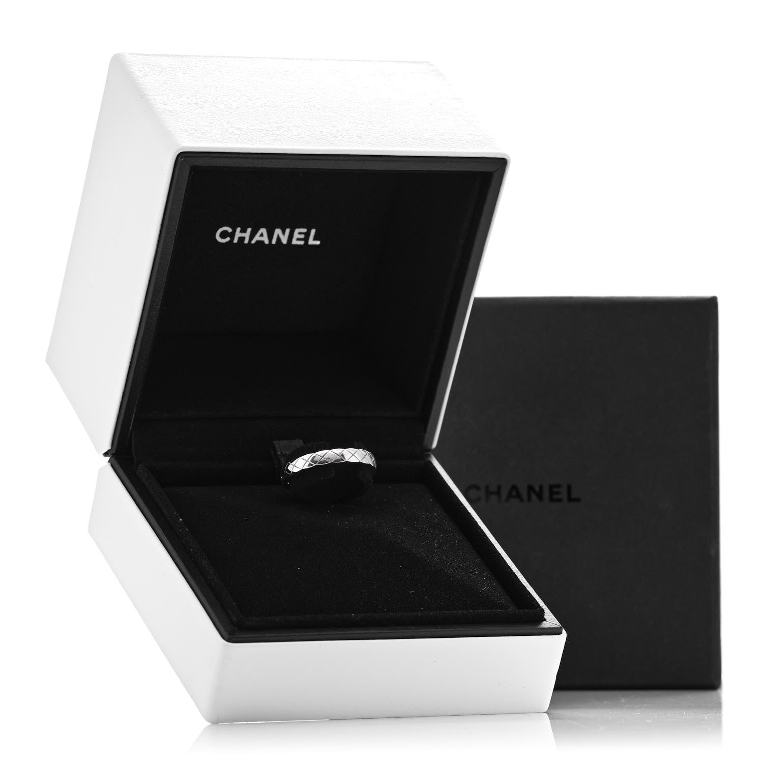 Chanel 18K White Gold Mini Coco Crush Ring 56 7.5 5 of 5