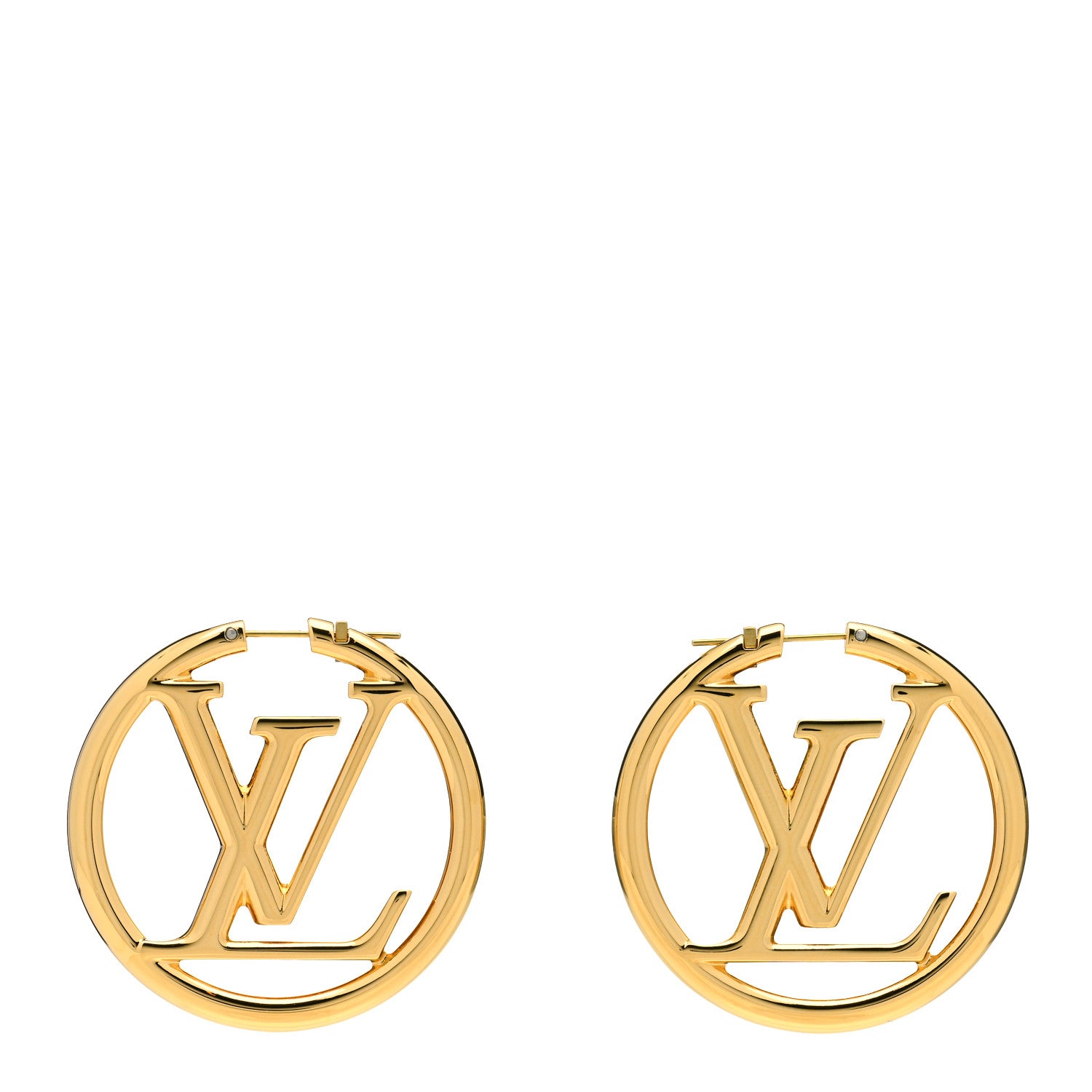 Louis Vuitton Metal Louise Hoop Earrings Gold 1 of 5