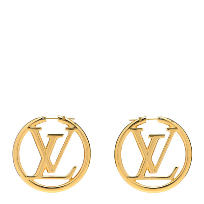 Louis Vuitton Metal Louise Hoop Earrings Gold 1 of 5