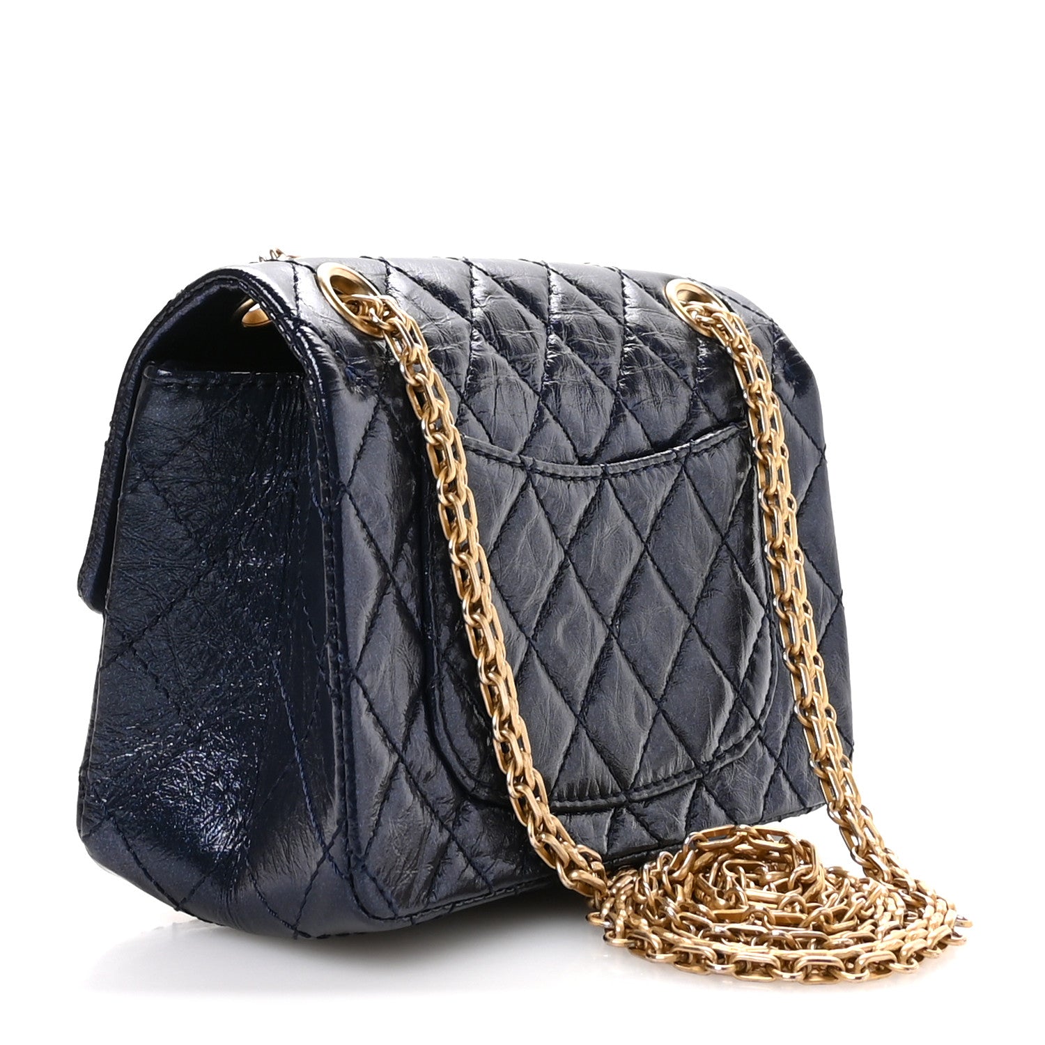 Chanel Iridescent Aged Calfskin Quilted 2.55 Reissue Mini Flap Navy 3 of 11
