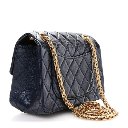 Chanel Iridescent Aged Calfskin Quilted 2.55 Reissue Mini Flap Navy 3 of 11