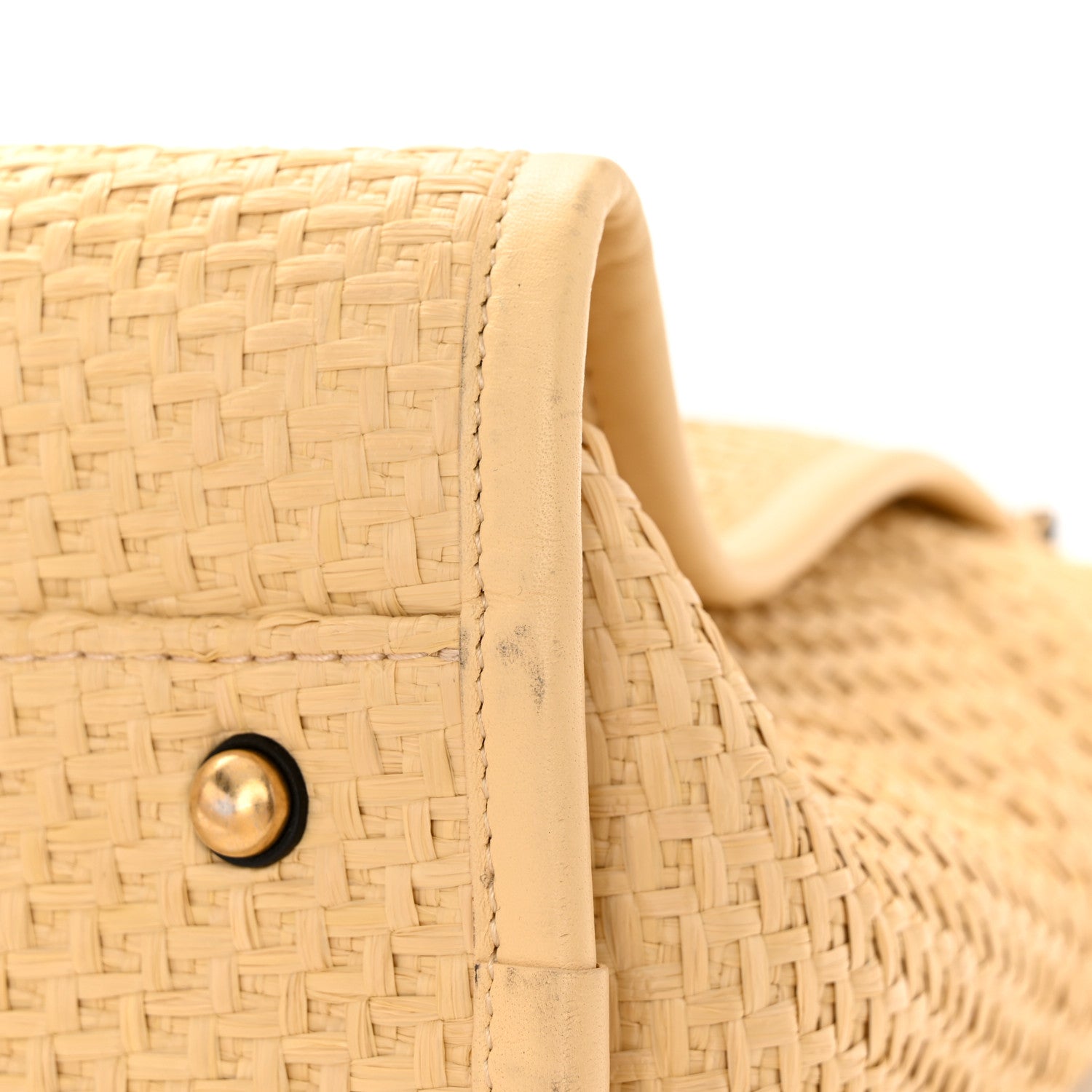 Chanel Straw Raffia Calfskin Chain Small Deauville Tote Beige Black 13 of 13