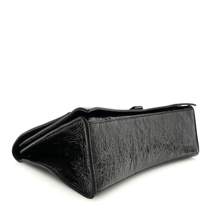 Balenciaga Crushed Calfskin Monochrome Medium Crush Chain Bag Black 3 of 8