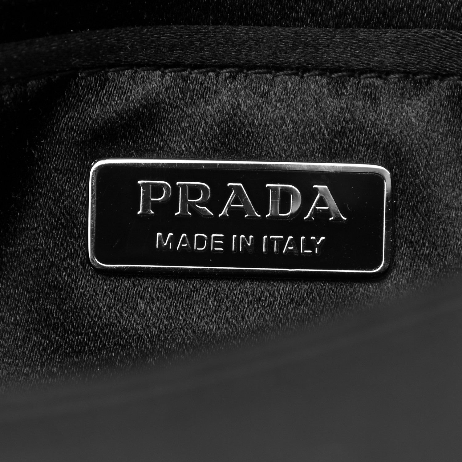 Prada Satin Crystal Clutch Black 7 of 8