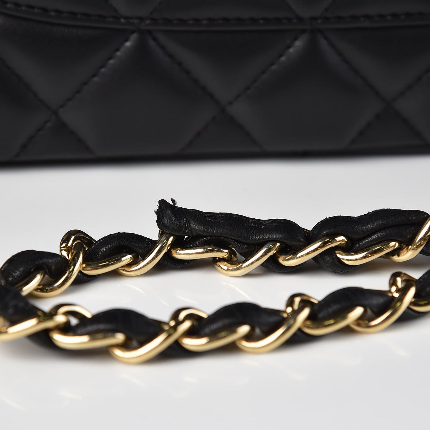 Lambskin Quilted Jumbo Double Flap Black
