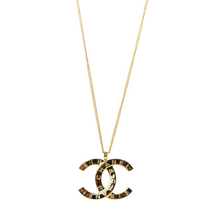 Chanel Metal CC Paris Button Necklace Gold 1 of 5