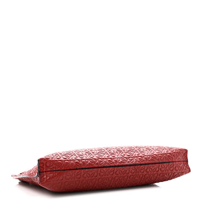 Loewe Calfskin Embossed Repeat T Pouch Raspberry 4 of 7
