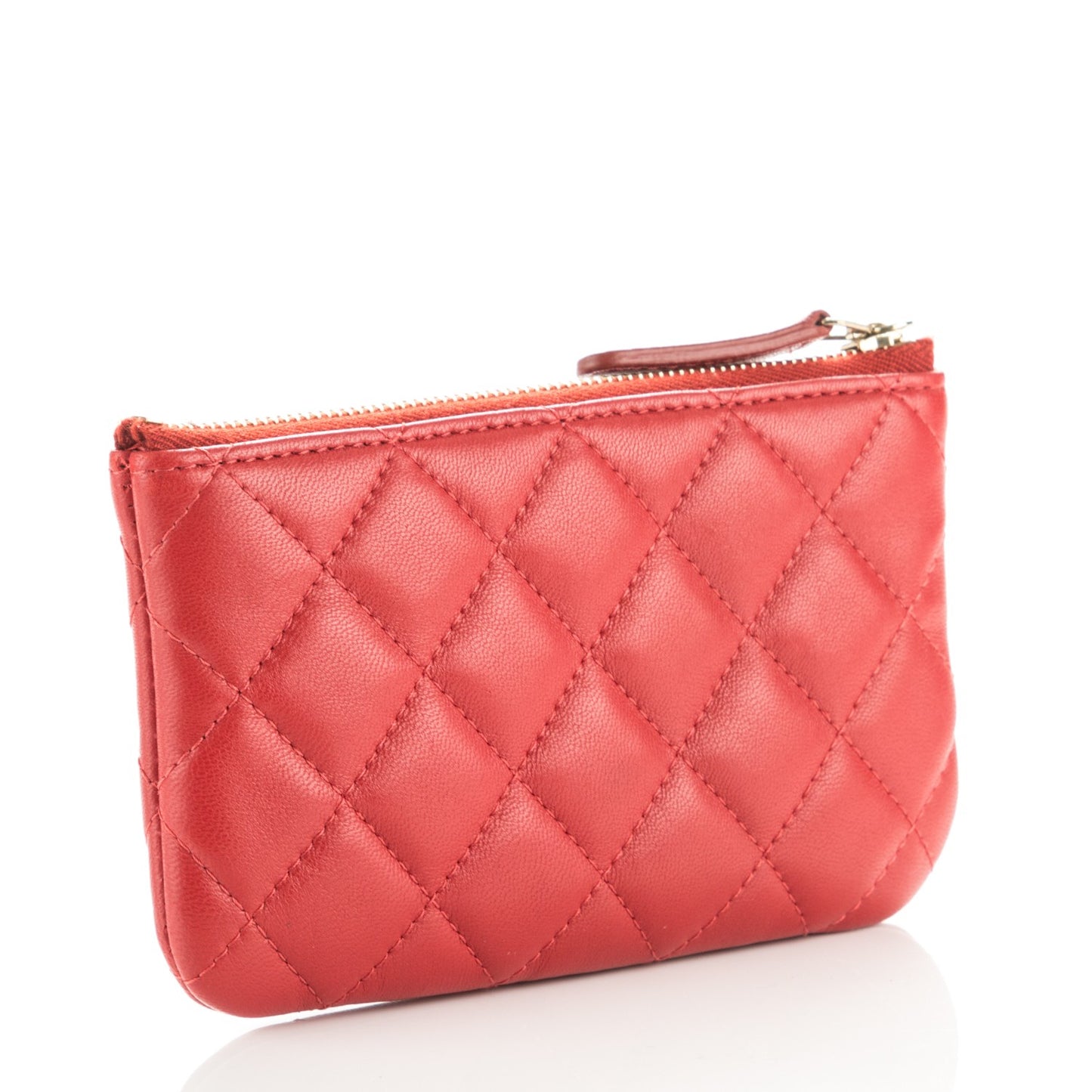 Lambskin Quilted Casino Coin Purse Red