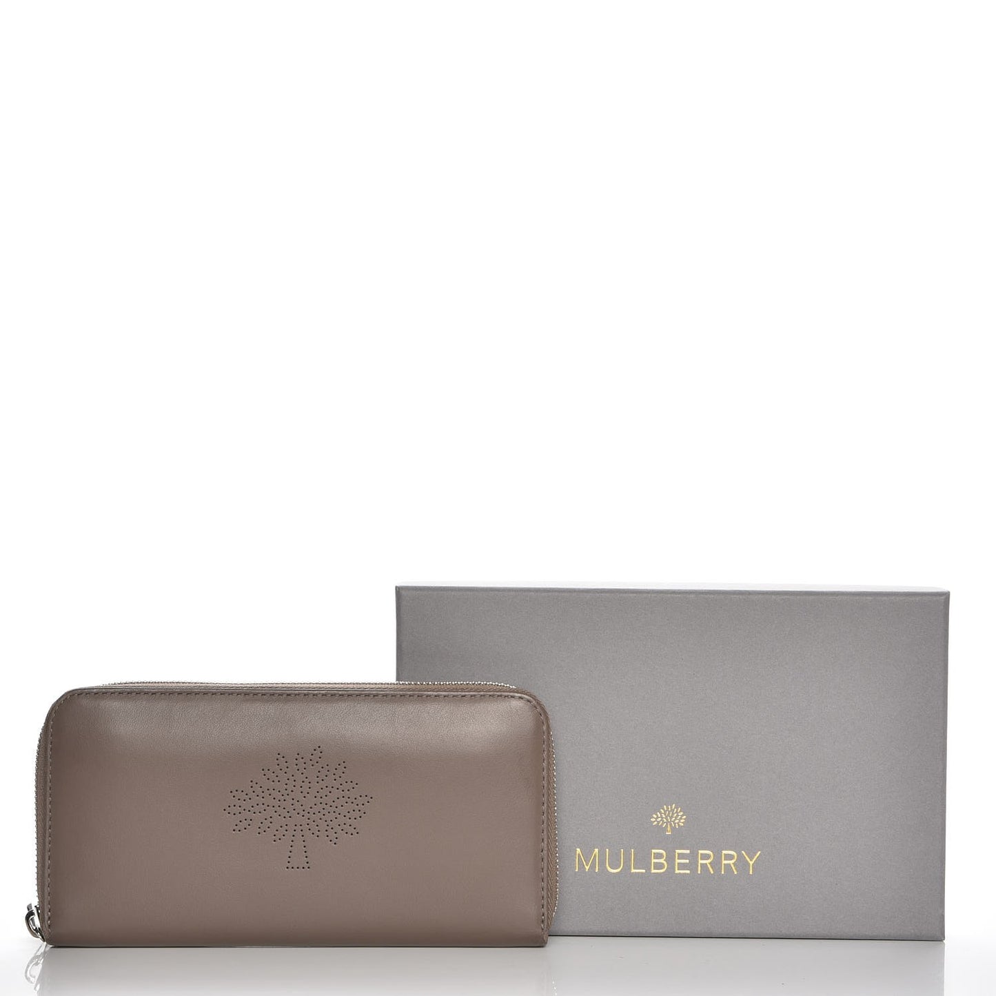 Nappa Blossom Zip Around Long Wallet Taupe