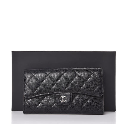 Chanel Caviar Quilted Large Flap Wallet Black 9 of 9