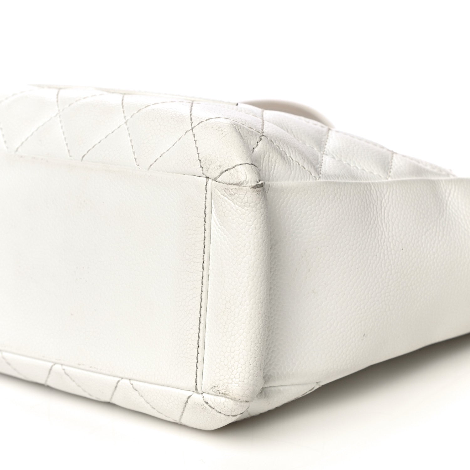 Chanel Caviar Quilted Petit Shopping Tote PST White 11 of 38