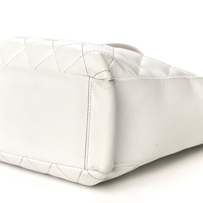Chanel Caviar Quilted Petit Shopping Tote PST White 11 of 38
