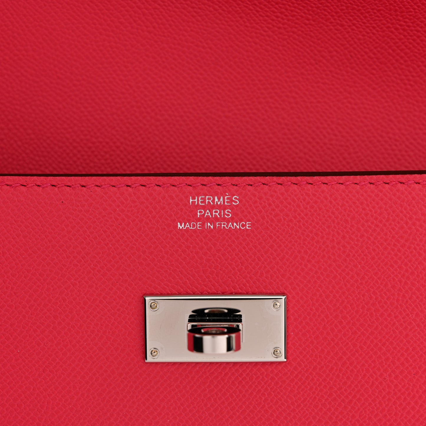 Madame Calfskin Kelly Pocket Long Wallet Rose Extreme