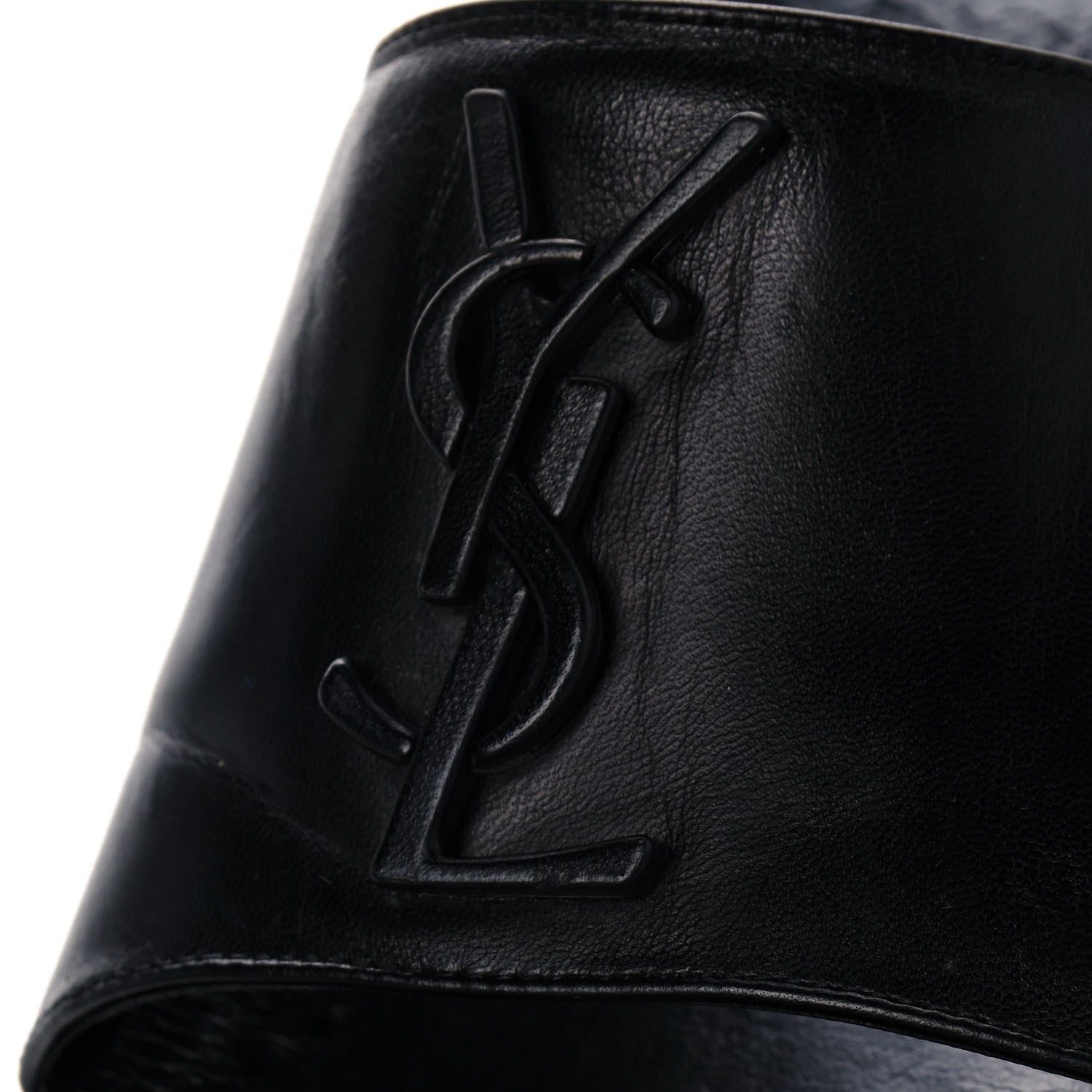 Saint Laurent Lambskin Joan Slide Sandals 40.5 Black 9 of 9