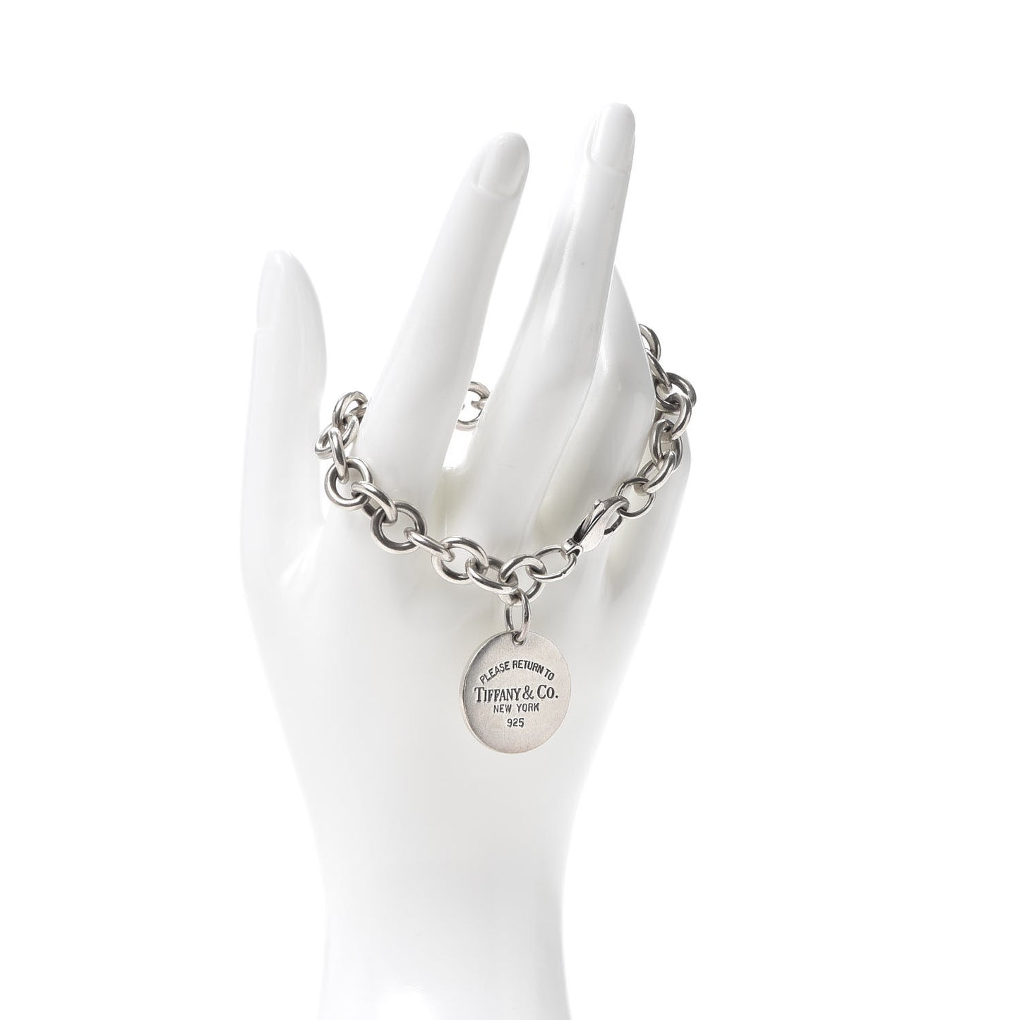 Sterling Silver Return to Round Tag Charm Bracelet