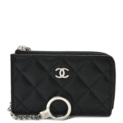 Chanel Caviar Quilted Zipped Key Holder Case Black 1 of 7