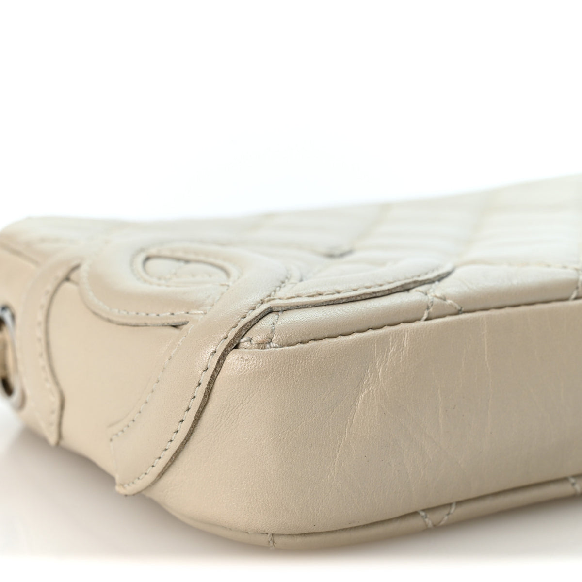 Chanel Metallic Aged Calfskin Quilted Cotton Club Pochette Argent Clair 9 of 11