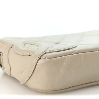 Chanel Metallic Aged Calfskin Quilted Cotton Club Pochette Argent Clair 9 of 11