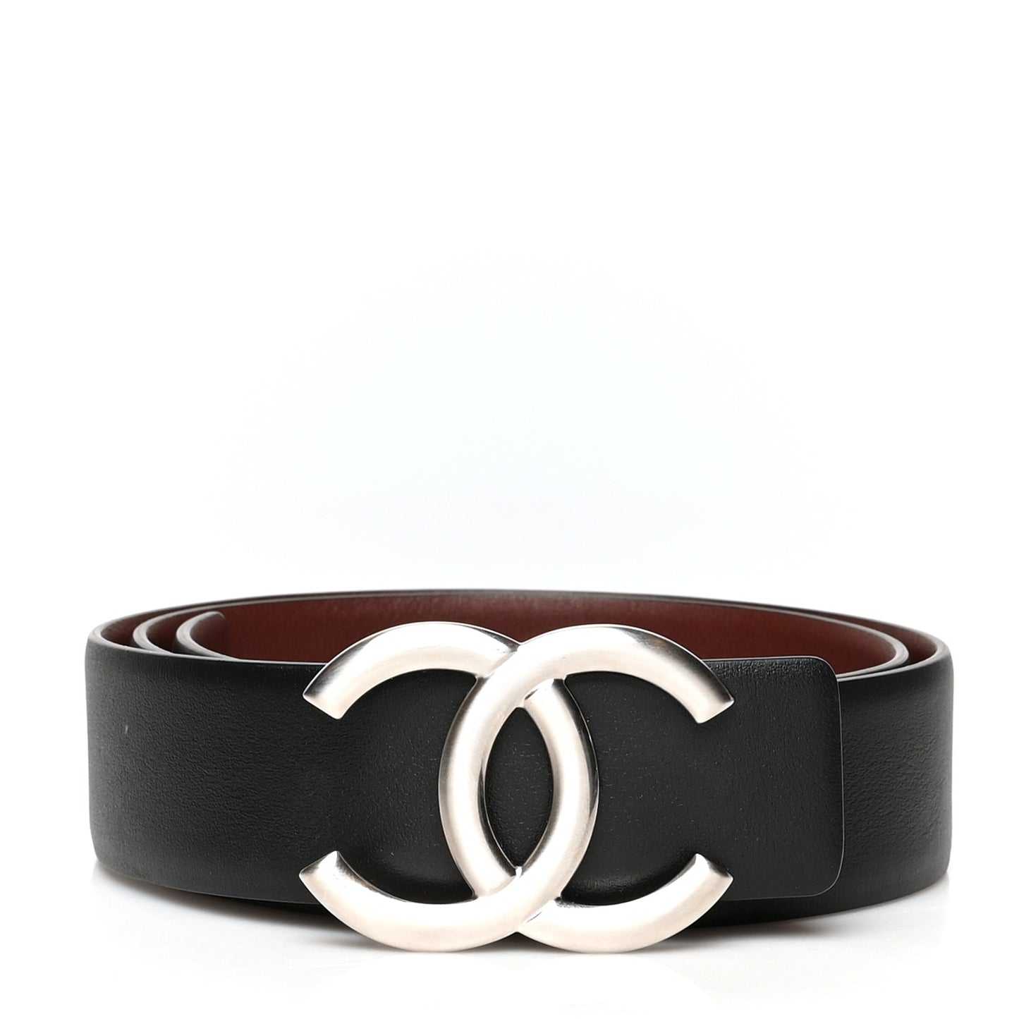 Calfskin CC Reversible Belt 70 Black Burgundy