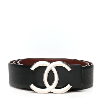 Chanel Calfskin CC Reversible Belt 70 Black Burgundy 2 of 6