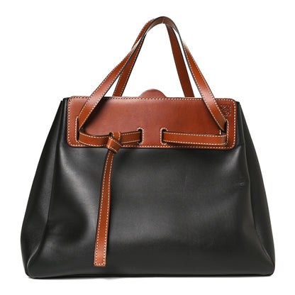 Loewe Boxcalf Lazo Tote Black Tan 1 of 10