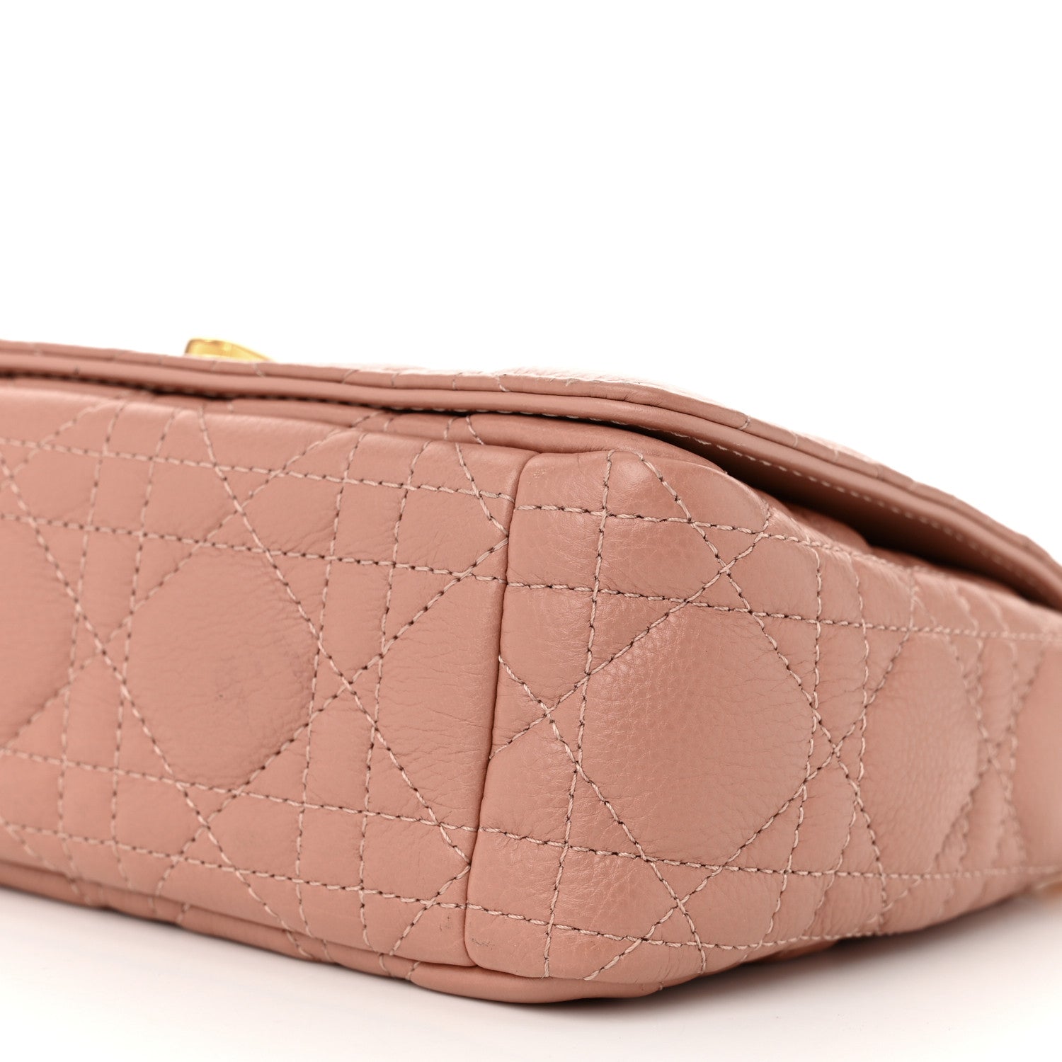 Christian Dior Grained Calfskin Cannage Small Caro Bag Rose De Vents 10 of 11