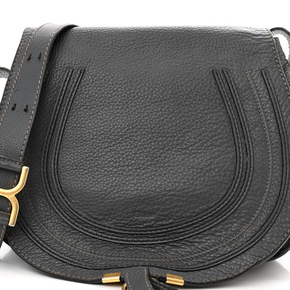 Chloe Grained Calfskin Medium Marcie Saddle Bag Ash 8 of 14