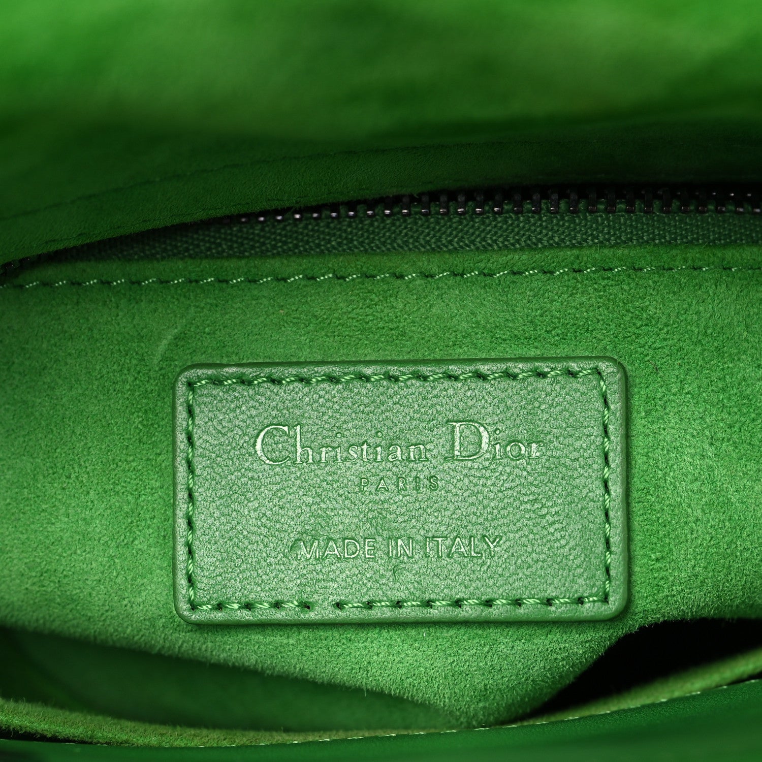 Christian Dior Lambskin Cannage Small Lady Dior Bright Green