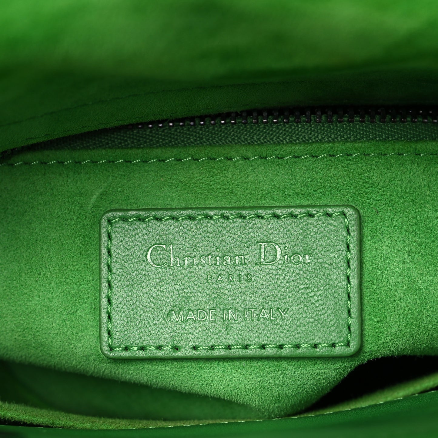 Lambskin Cannage Small Lady Dior Bright Green