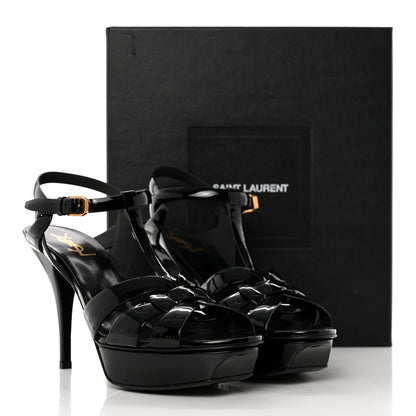 Saint Laurent Patent Tribute 105 Platform Sandals 41 Black 10 of 10