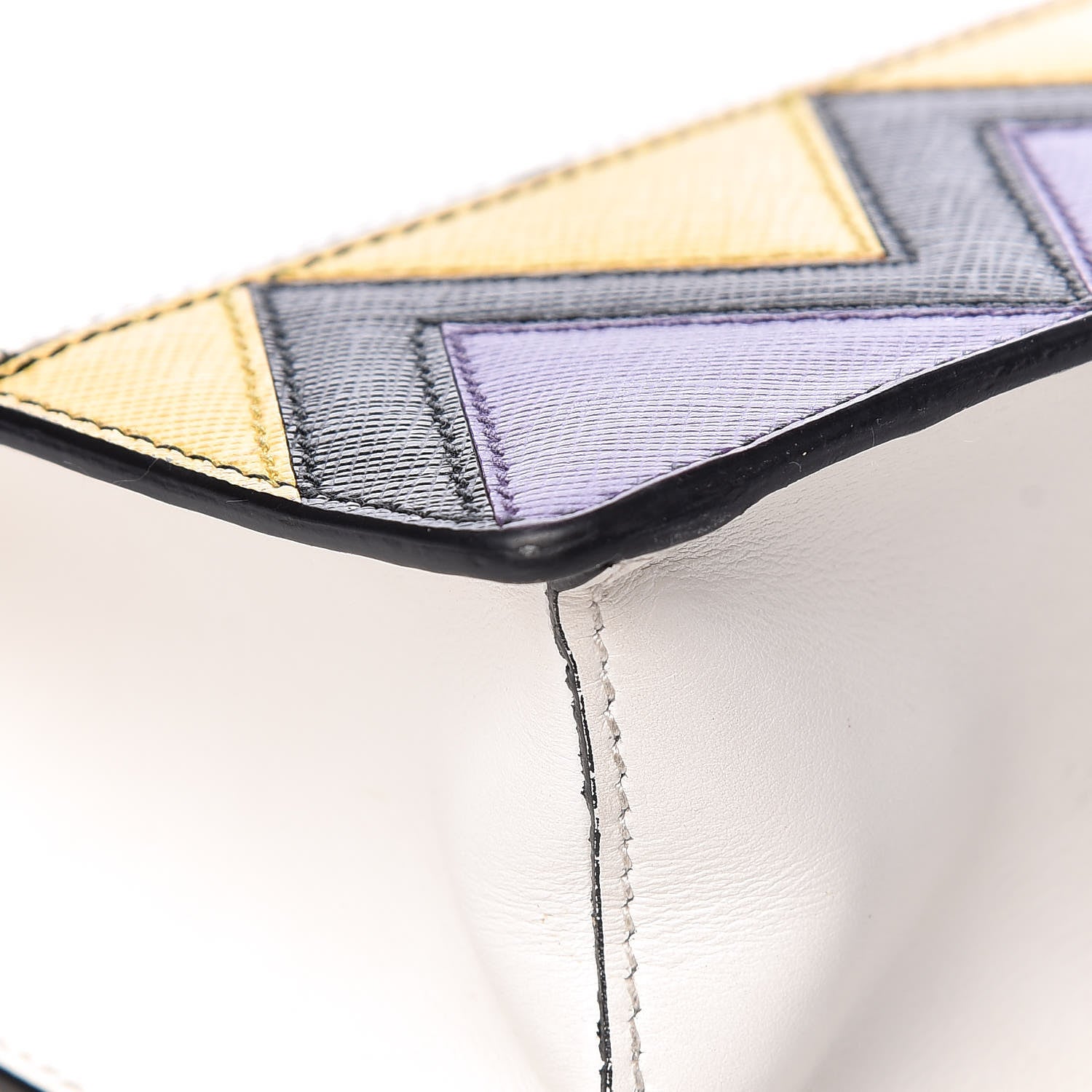 Prada City Calf Saffiano Greche Flap Bag Soleil Bianco 14 of 17