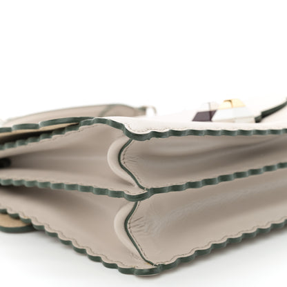 Fendi Vitello Liberty Scalloped Studded Kan I Shoulder Bag Grigio Polvere 10 of 11