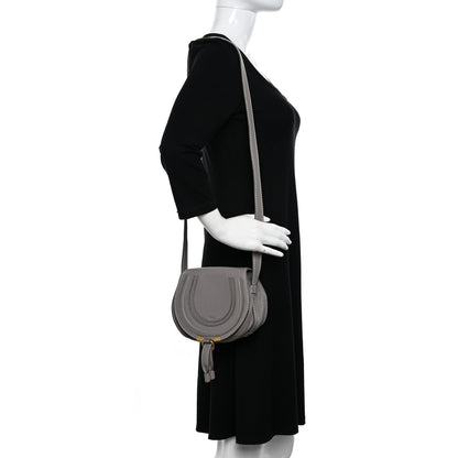 Chloe Grained Calfskin Small Marcie Saddle Bag Cashmere Grey 2 of 12