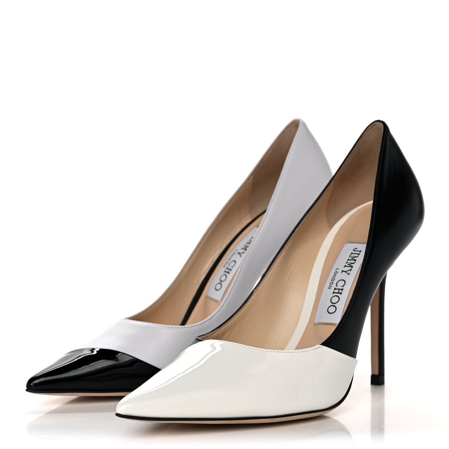 Nappa Patent Asymmetric Love 100 Pumps 37 Black White