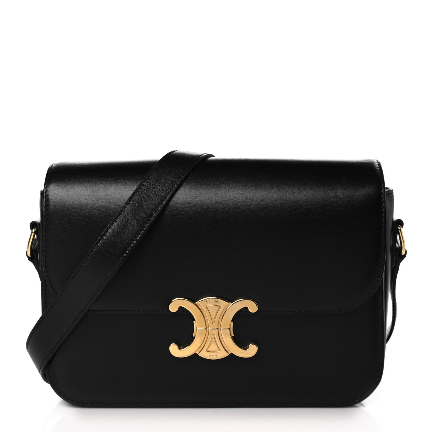 Shiny Calfskin Medium Triomphe Black