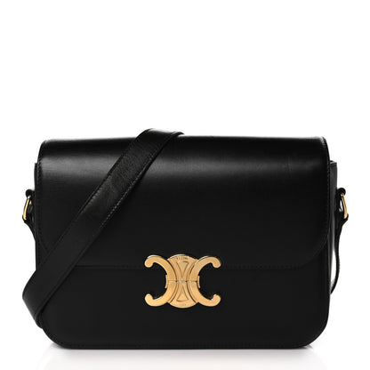 Celine Shiny Calfskin Medium Triomphe Black 1 of 10