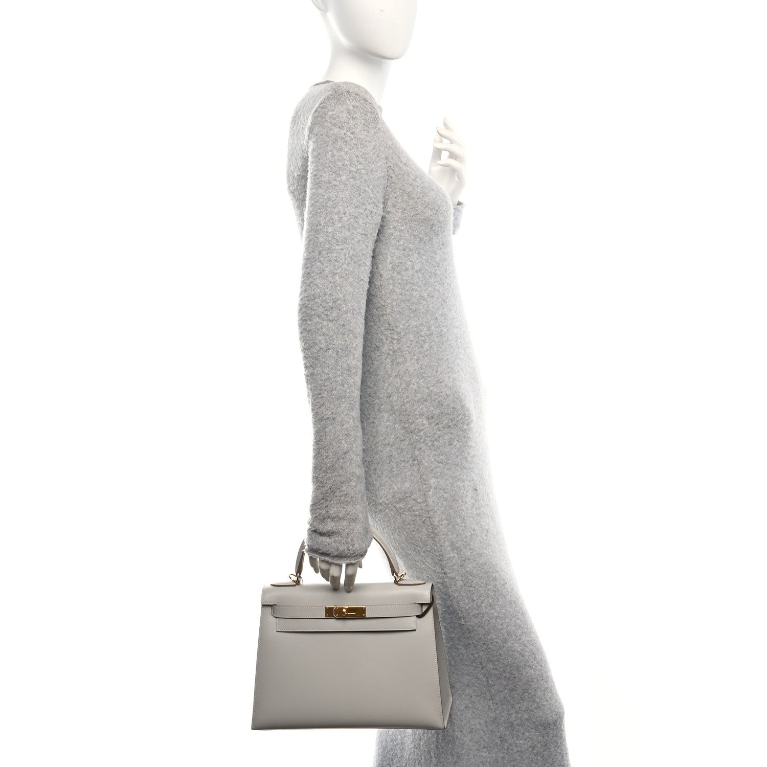 Hermes Tadelakt Kelly Sellier 28 Gris Perle 2 of 10