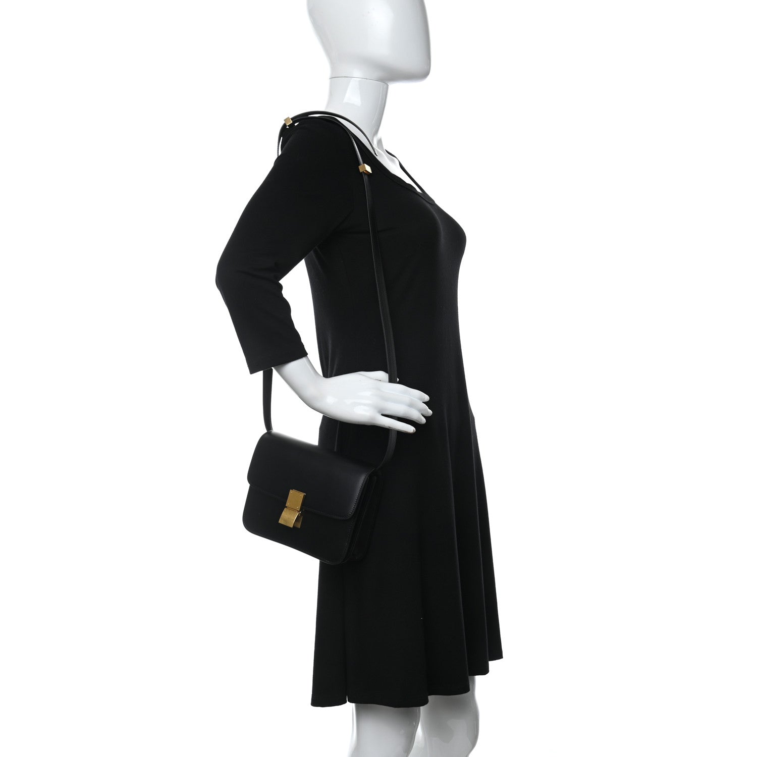 Celine Box Calfskin Medium Classic Box Flap Bag Black 2 of 9