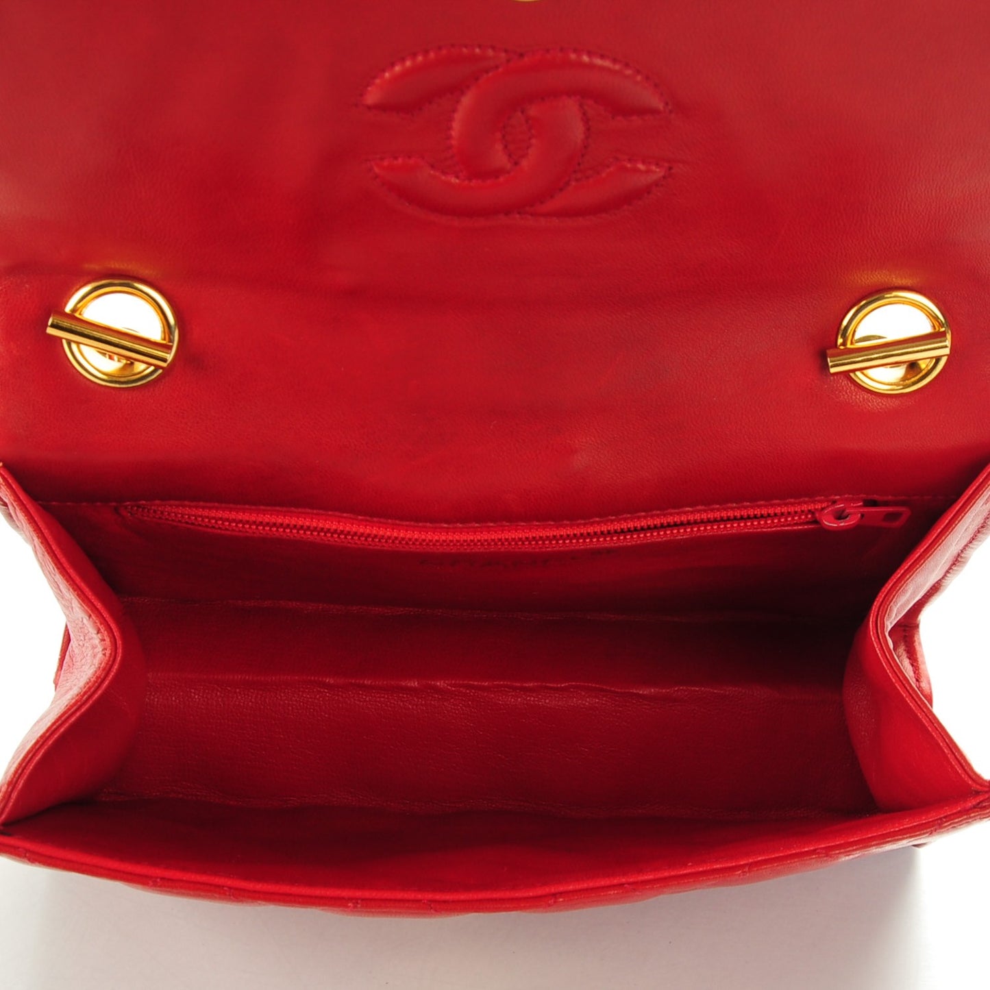 Lambskin Lucite Quilted Mini Top Handle Flap Bag Red