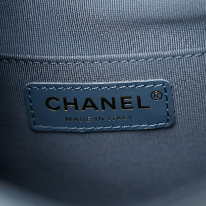 Chanel Shiny Caviar Quilted Small Cargo Duma Backpack Blue 6 of 10