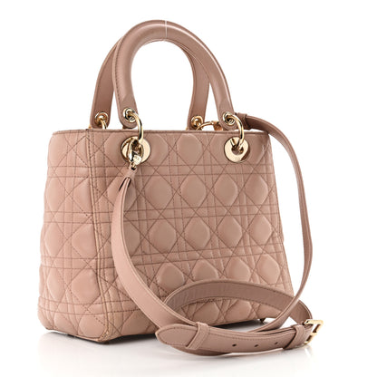 Christian Dior Lambskin Cannage Medium Lady Dior Light Pink 3 of 11