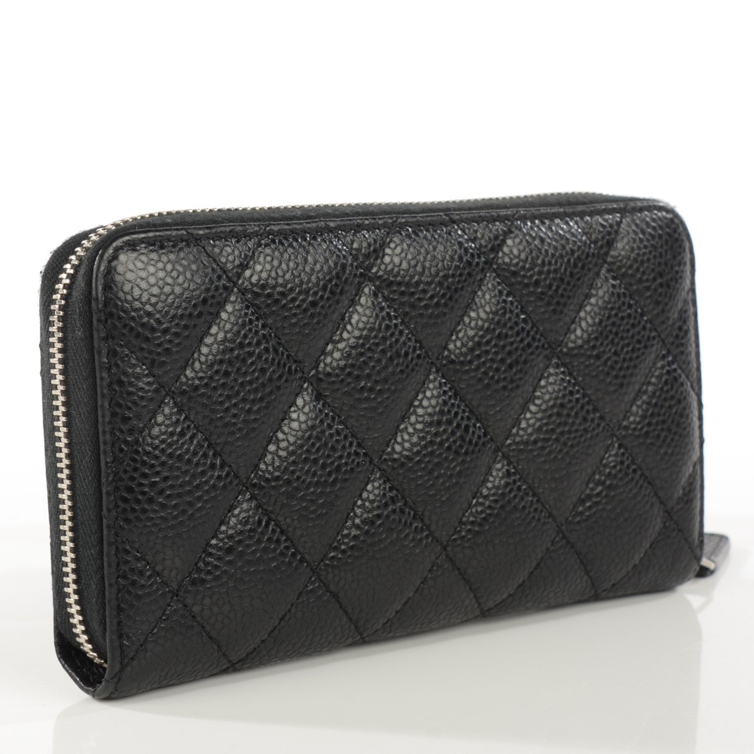 Chanel Caviar Quilted Small Gusset Zip Around Wallet Black 3 of 8