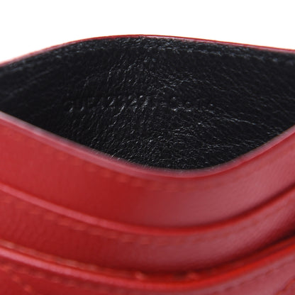 Saint Laurent Grain De Poudre Matelasse Chevron Monogram Credit Card Case New Red 7 of 10