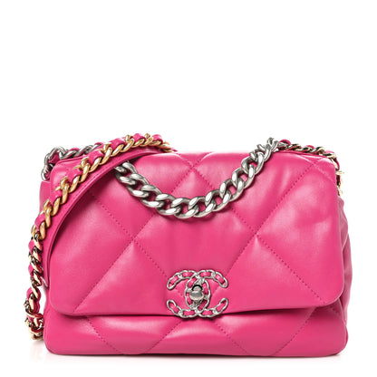 Chanel Lambskin Quilted Medium Chanel 19 Flap Dark Pink 1 of 10