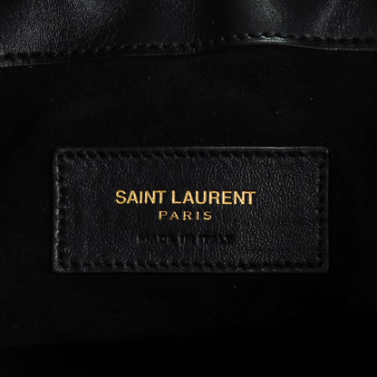 Saint Laurent Suede Leopard Small Emmanuelle Fringe Bucket Bag Tan Black 6 of 7