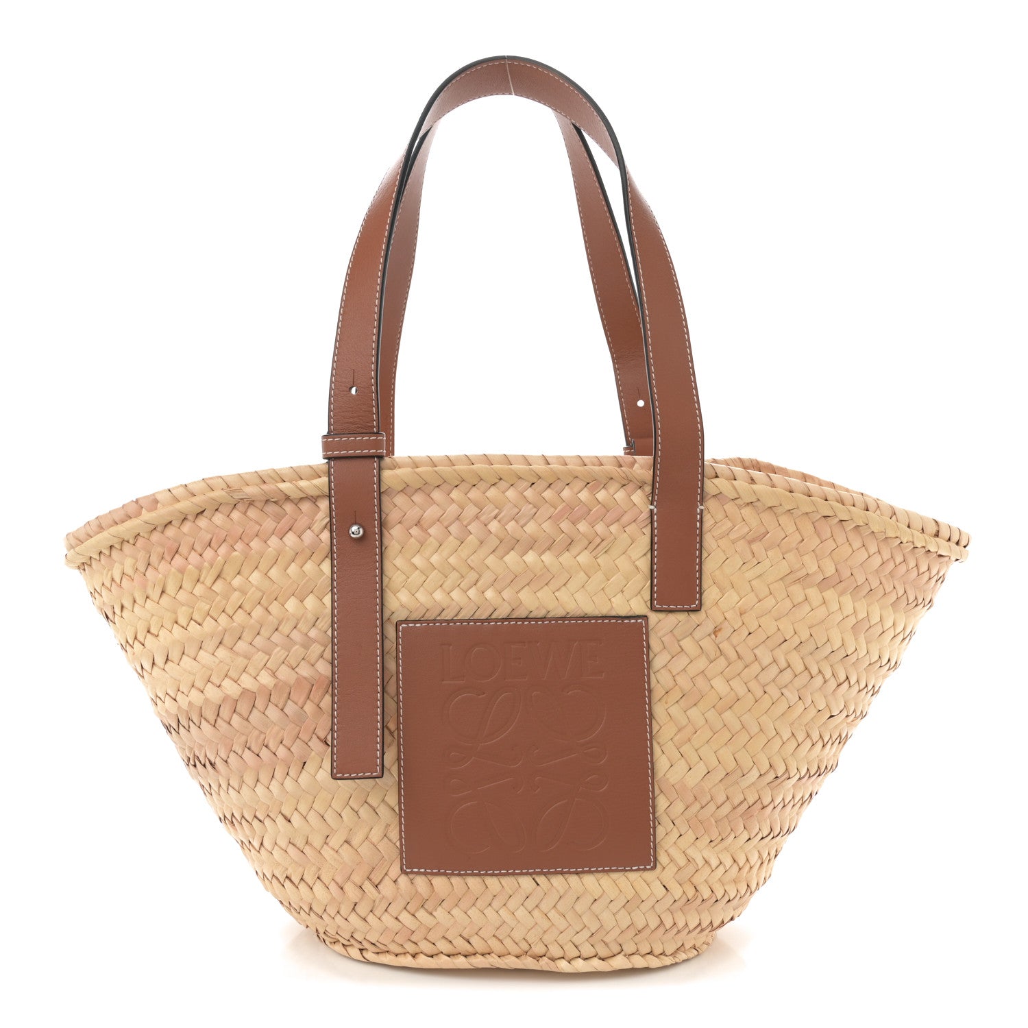 Loewe Raffia Medium Basket Tote Bag Natural Tan 1 of 11