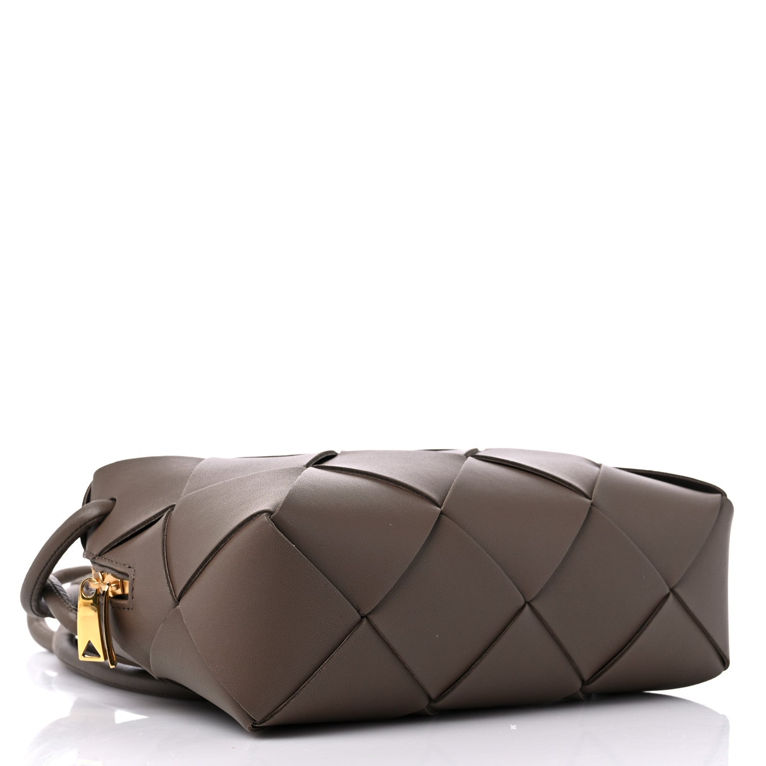 Bottega Veneta Lambskin Maxi Intrecciato Small Cassette Camera Bag Taupe Grey 4 of 8