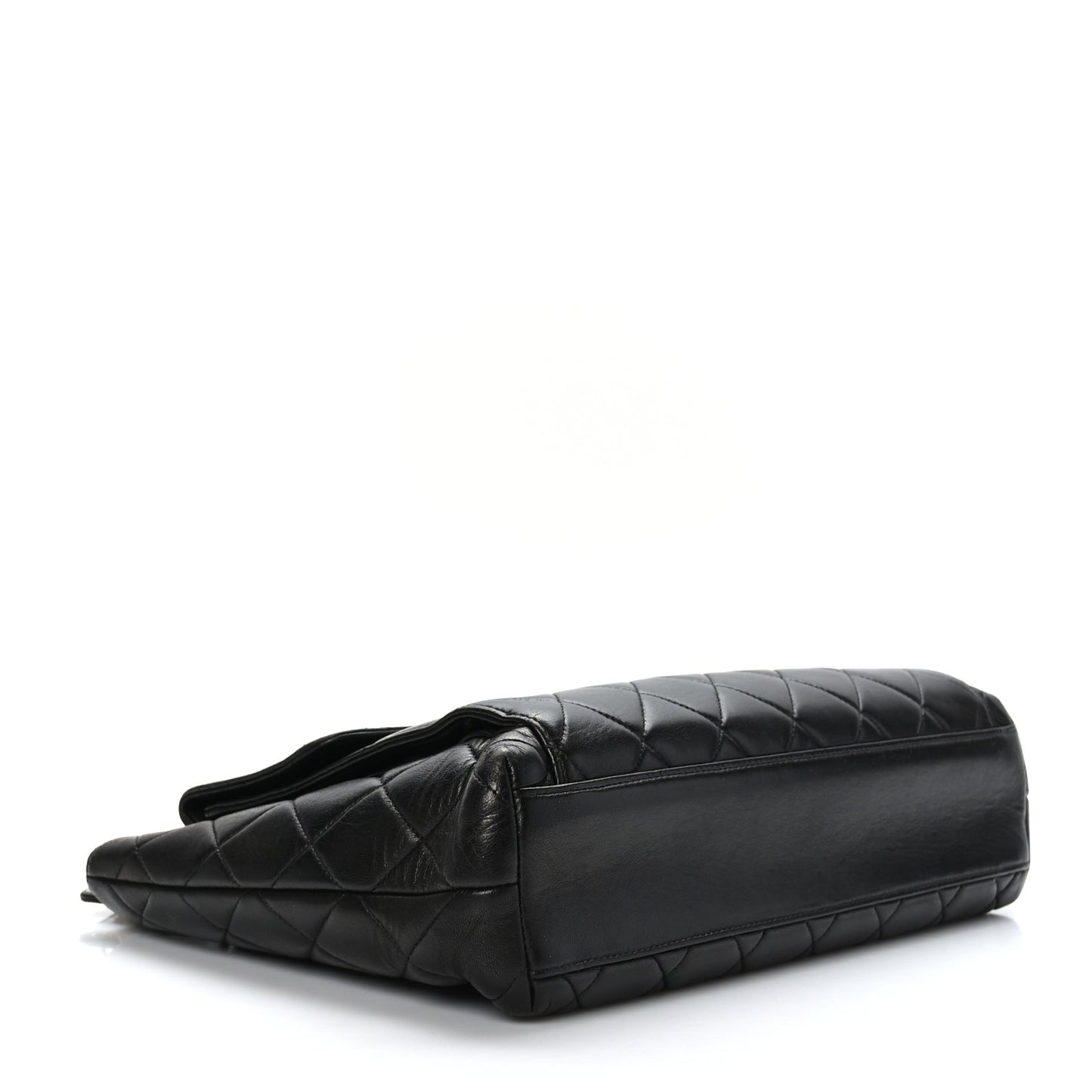 Lambskin Quilted Flap Shoulder Bag Black