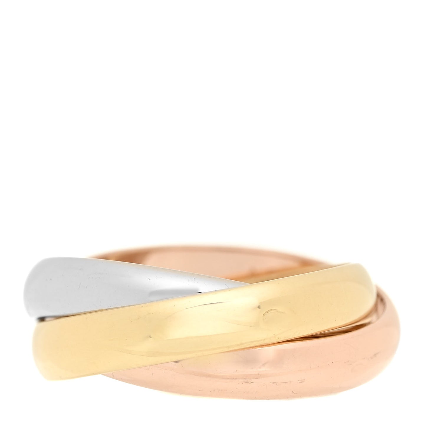 18K Pink Yellow White Gold Classic Les Must De Cartier Trinity Ring 51 5.75