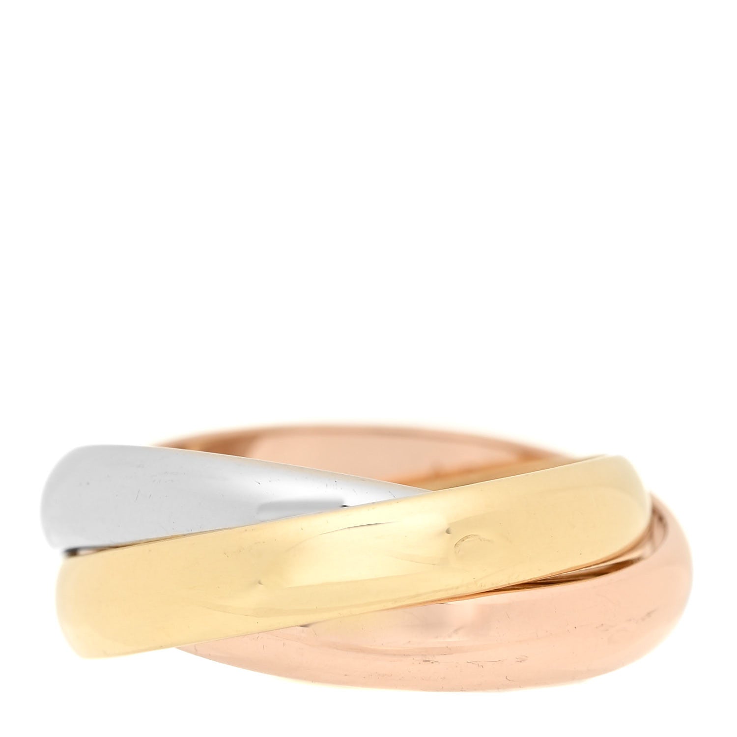 Cartier 18K Pink Yellow White Gold Classic Les Must De Cartier Trinity Ring 51 5.75 3 of 5